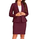 Allegra K Women 2 Piece Skirt Set Suit Business Blazer and Pencil Skirt