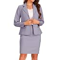 Allegra K Women 2 Piece Skirt Set Suit Business Blazer and Pencil Skirt