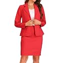 Allegra K Women 2 Piece Skirt Set Suit Business Blazer and Pencil Skirt