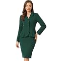 Allegra K Women 2 Piece Suit Skirt Sets Business Casual Outfits