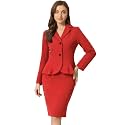 Allegra K Women 2 Piece Suit Skirt Sets Business Casual Outfits