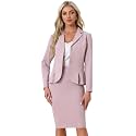 Allegra K Women 2 Piece Suit Skirt Sets Business Casual Outfits