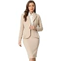 Allegra K Women 2 Piece Suit Skirt Sets Business Casual Outfits
