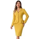 Allegra K Women 2 Piece Suit Skirt Sets Business Casual Outfits