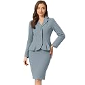 Allegra K Women 2 Piece Suit Skirt Sets Business Casual Outfits