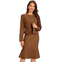 Allegra K Women's Suit Dress Set Cropped Blazer Sleeveless Mermaid Dress