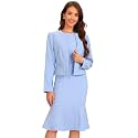 Allegra K Women's Suit Dress Set Cropped Blazer Sleeveless Mermaid Dress