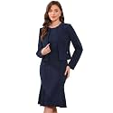 Allegra K Women's Suit Dress Set Cropped Blazer Sleeveless Mermaid Dress