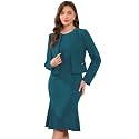 Allegra K Women's Suit Dress Set Cropped Blazer Sleeveless Mermaid Dress