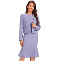 Allegra K Women's Suit Dress Set Cropped Blazer Sleeveless Mermaid Dress