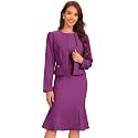 Allegra K Women's Suit Dress Set Cropped Blazer Sleeveless Mermaid Dress