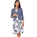 Allegra K Women's Suits 2 Piece Dress Set Business Casual Suit Dresses