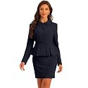 Allegra K Women Business Peplum Blazer Jacket Mini Pencil Skirt Sets