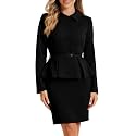 Allegra K Women Business Peplum Blazer Jacket Mini Pencil Skirt Sets