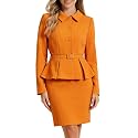 Allegra K Women Business Peplum Blazer Jacket Mini Pencil Skirt Sets