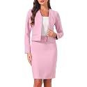 Allegra K Women Business Skirt Suit Set Office Work Blazer Pencil Skirt