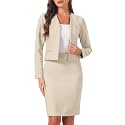 Allegra K Women Business Skirt Suit Set Office Work Blazer Pencil Skirt