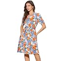 Allegra K Womens Vintage Peter Pan Collar Flowy Midi Floral Dress