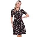 Allegra K Womens Vintage Peter Pan Collar Flowy Midi Floral Dress