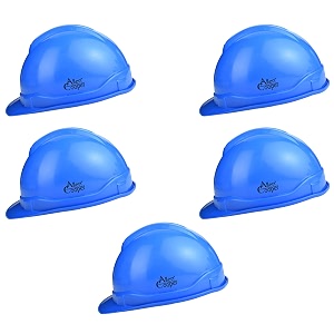 allen cooper industrial safety helmet sh-701 plastic cradle with manually adjustable headband - blue pack of 5