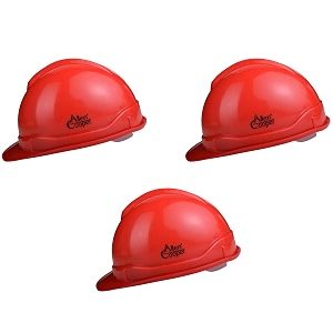 allen cooper industrial safety helmet sh-701 plastic cradle with manually adjustable headband - red pack of 3