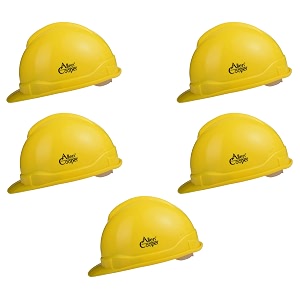 allen cooper industrial safety helmet sh-701 plastic cradle with manually adjustable headband - yellow pack of 5