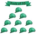 Allen Cooper Industrial Safety Helmet SH-722, Shell with Ventilation, Plastic Cradle with Ratchet Adjustable Headband - Green (Pack of 10)