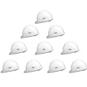 Allen Cooper Industrial Safety Helmet SH-701, Plastic Cradle with Manually Adjustable Headband - White (Pack of 10)