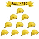 Allen Cooper Industrial Safety Helmet SH-722, Shell with Ventilation, Plastic Cradle with Ratchet Adjustable Headband - Yellow (Pack of 10)