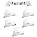 Allen Cooper Industrial Safety Helmet SH-722, Shell with Ventilation, Plastic Cradle with Ratchet Adjustable Headband - White (Pack of 5)