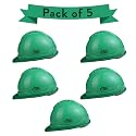 Allen Cooper Industrial Safety Helmet SH-702, Shell with Ventilation, Plastic Cradle with Manually Adjustable Headband - Green (Pack of 5)