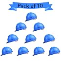 Allen Cooper Industrial Safety Helmet SH-722, Shell with Ventilation, Plastic Cradle with Ratchet adjustable Headband - BLUE (Pack Of 10)