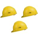 Allen Cooper Industrial Safety Helmet SH-701, Plastic Cradle with Manually Adjustable Headband - Yellow (Pack of 3)