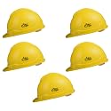 Allen Cooper Industrial Safety Helmet SH-701, Plastic Cradle with Manually Adjustable Headband - Yellow (Pack of 5)