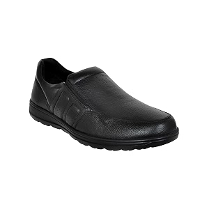 Allen Cooper Mens Black Genuine Leather Loafers