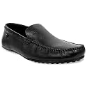 Allen Cooper Mens Black Genuine Leather Loafers