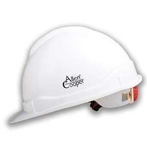 allen cooper safety helmet sh-721 plastic cradle with ratchet adjustable headband - white