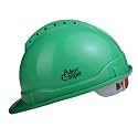 Allen Cooper Safety Helmet SH-722, Shell with Ventilation, Plastic Cradle with Ratchet Adjustable Headband - Green