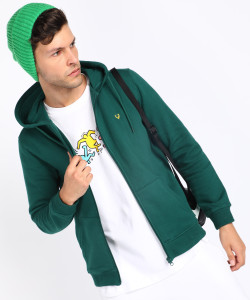 allen solly men full sleeve solid hooded sweatshirt