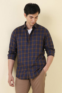 Allen Solly Men Checkered Casual Dark Blue