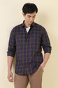 Allen Solly Men Checkered Casual Dark Blue