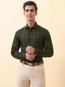 Allen Solly Men Checkered Casual Green Shirt