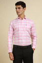 Allen Solly Men Checkered Formal Pink Shirt