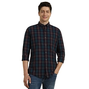 Allen Solly Men Cotton Checkered Regular Fit
