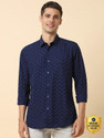Allen Solly Men Printed Casual Blue Shirt