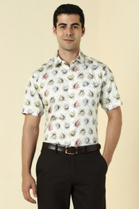 Allen Solly Men Printed Casual White Shirt