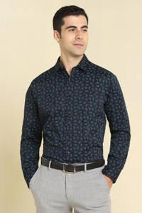 Allen Solly Men Printed Formal Black Shirt