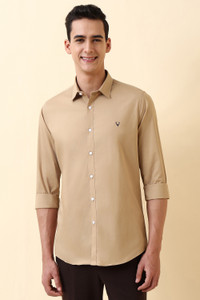Allen Solly Men Solid Casual Beige Shirt