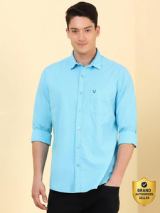 Allen Solly Men Solid Casual Blue Shirt