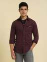 Allen Solly Men Solid Casual Maroon Shirt